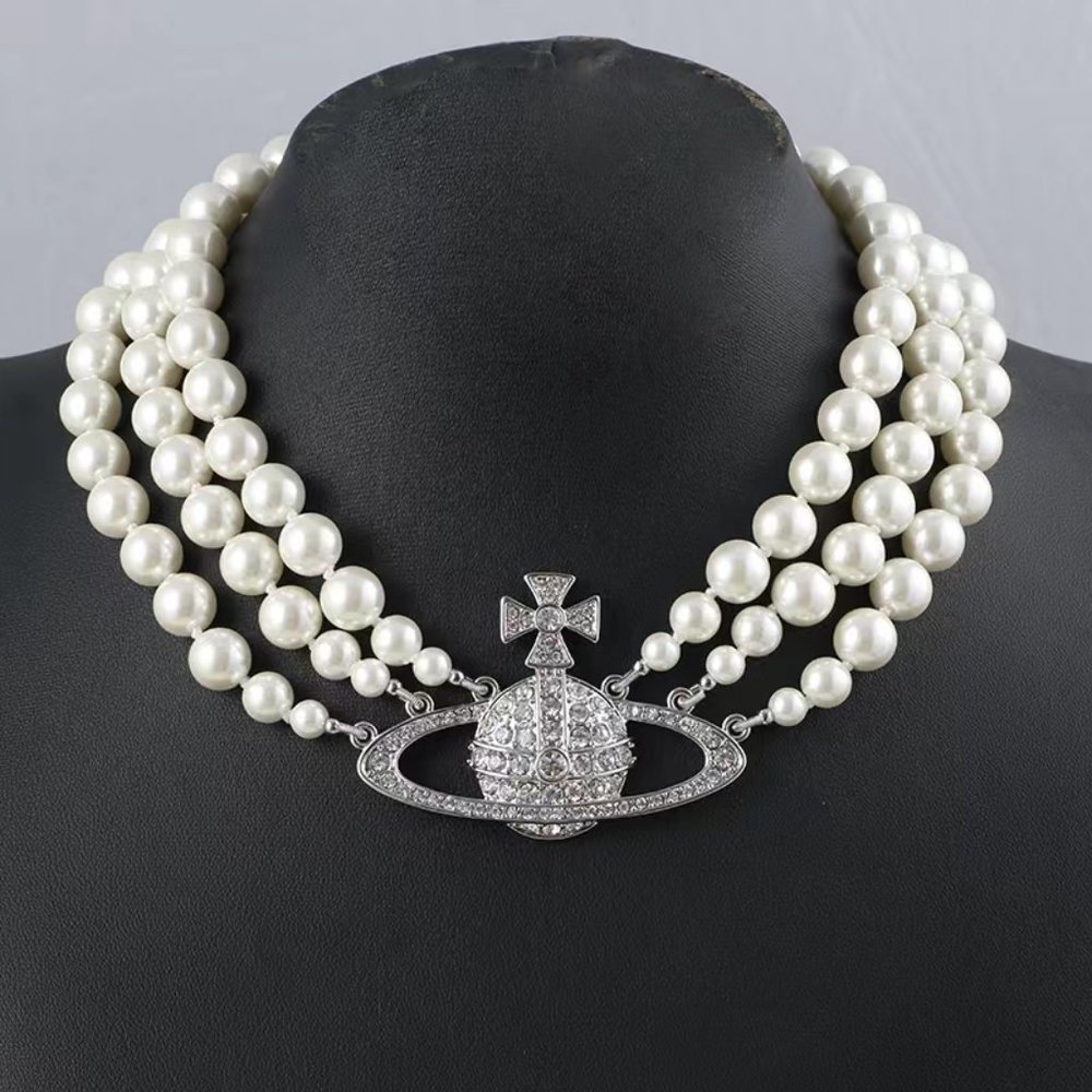Vivienne Westwood Silver pearl necklace